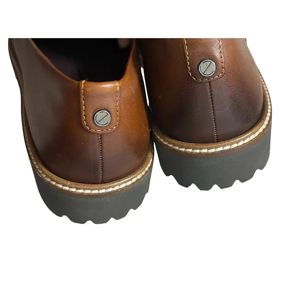 ECCO Women's Incise Tailored Brown Leather Loafers 8 8.5 US 39 Career Slip On - Picture 6 of 8